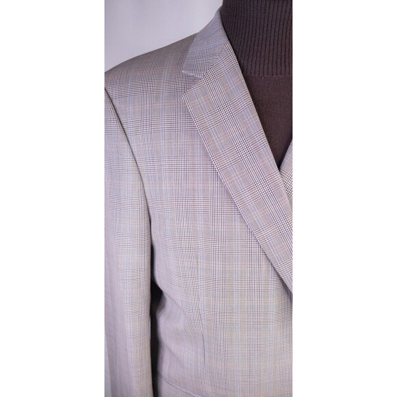 Jos A Bank Blazer Sz 46L Houndstooth Sports Coat Suit Jacket Wool 2 Button EUC - Picture 5 of 14